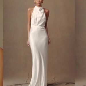 Esther Iridescent Satin Cowl Maxi Dress